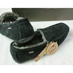 Lamo Men's Suede Boston Slip on Loafer Driving Moc Black Super Cozy NIB CM1244